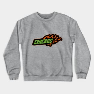 Chicago city writing design with fast style Crewneck Sweatshirt